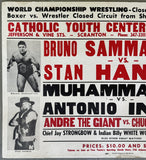 ALI, MUHAMMAD-ANTONIO INOKI & BRUNO SAMMARTINO-STAN HANSEN & CHUCK WEPNER-ANDRE THE GIANT CLOSED CIRCUIT POSTER (1976)