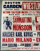 SAMMARTINO, BRUNO & GORILLA MONSOON VS ERNIE LADD & WALDO VON ERICH ON SITE POSTER (1970)