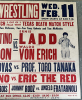 SAMMARTINO, BRUNO & GORILLA MONSOON VS ERNIE LADD & WALDO VON ERICH ON SITE POSTER (1970)