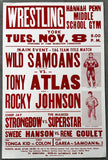 WILD SAMOANS VS TONY ATLAS & ROCKYJOHNSON ON SITE POSTER (1983)