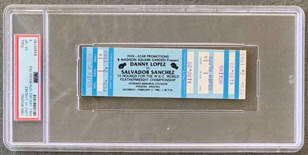 SANCHEZ, SALVADOR-DANNY "LITTLE RED" LOPEZ I FULL TICKET (1980-PSA/DNA EX-MT 6))