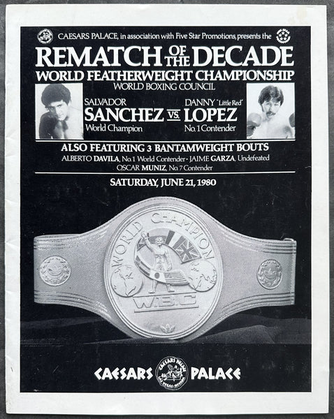 SANCHEZ, SALVADOR-DANNY "LITTLE RED" LOPEZ OFFICIAL PROGRAM (1980)