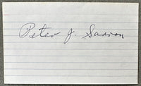 SARRON, PETEY SIGNED INDEX CARD