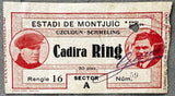 SCHMELING, MAX-PAOLINO UZCUDUN ON SITE STUBLESS TICKET (1934)