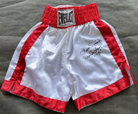 SPINKS, LEON SIGNED BOXING TRUNKS