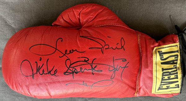 SPINKS, MICHAEL & LEON SPINKS SIGNED BOXING GLOVE