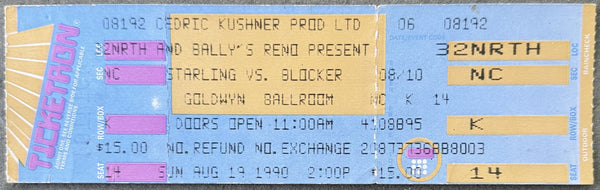 BLOCKER, MAURICE-MARLON STARLING ON SITE FULL TICKET (1990)