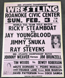 STEAMBOAT, RICKY & JAY YOUNGBLOOD VS JIMMY SNUKA & RAY STEVENS ON SITE POSTER (1980)