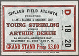 STRIBLING, YOUNG-ARTHUR DE KUH ON SITE STUBLESS TICKET (1930)
