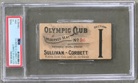 SULLIVAN JOHN L.-JAMES J. CORBETT FULL TICKET (1892-RARE-SMALL VERSION-PSA/DNA)