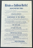 SULLIVAN, JOHN L.-JAKE KILRAIN BROADSIDE POSTER (1889)