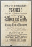 SULLIVAN, JOHN L. & HERBERT SLADE EXHIBITION BROADSIDE (EARLY 1880'S)