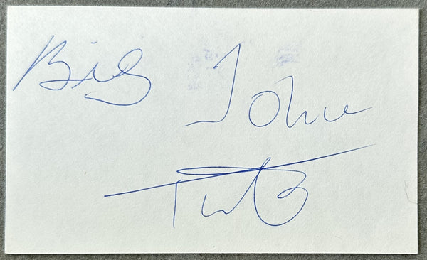 TATE, JOHN SIGNED INDEX CARD (PSA/DNA)