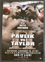 PAVLIK, KELLY-JERMAIN TAYLOR II SIGNED POSTER (2008-SIGNED BY BOTH-PSA/DNA)