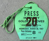 1957 INTERCITY GOLDEN GLOVES FINALS PRESS PASS (TERRELL)