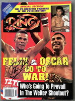 DE LA HOYA, OSCAR-FELIX TRINIDAD SIGNED RING MAGAZINE (1999-JSA)