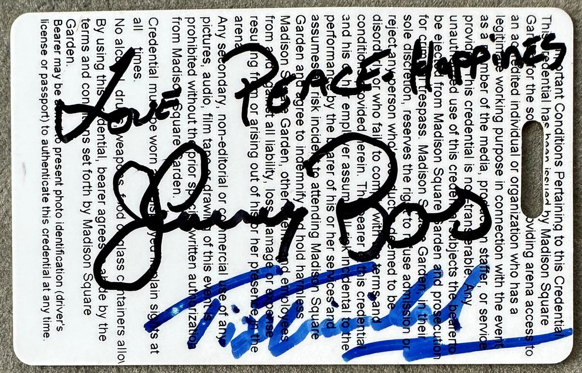 JONES, JR., ROY-FELIX TRINIDAD SIGNED PROMOTER CREDENTIAL (2008-SIGNED ...