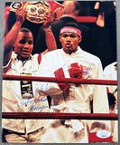 TRINIDAD, FELIX "TITO" & FELIX TRINIDAD SR. SIGNED PHOTO (JSA)