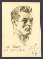 TUNNEY, GENE SIGNED JAMES MONTGOMERY FLAGG PRINT (1926-AS WORLD HEAVYWEIGHT CHAMPION)