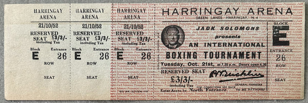 TURPIN, RANDY-GEORGE ANGELO ON SITE FULL TICKET (1952)