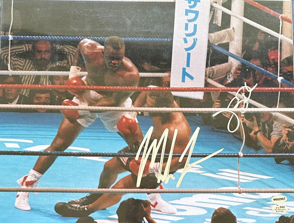 TYSON, MIKE-JAMES "BUSTER" DOUGLAS LARGE FORMAT SIGNED PHOTO (1990-SIGNED BY TYSON & DOUGLAS-SGC)