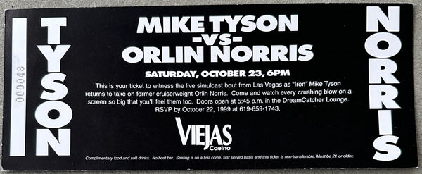 TYSON, MIKE-ORLIN NORRIS CLOSED CIRCUIT FULL TICKET (1999)