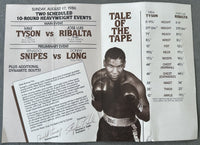 TYSON, MIKE-JOSE RIBALTA SCARCE OFFICIAL PROGRAM & BOUT SHEET (1986)
