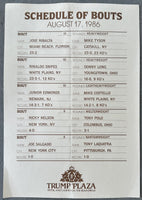 TYSON, MIKE-JOSE RIBALTA SCARCE OFFICIAL PROGRAM & BOUT SHEET (1986)