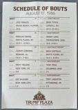 TYSON, MIKE-JOSE RIBALTA SCARCE OFFICIAL PROGRAM & BOUT SHEET (1986)