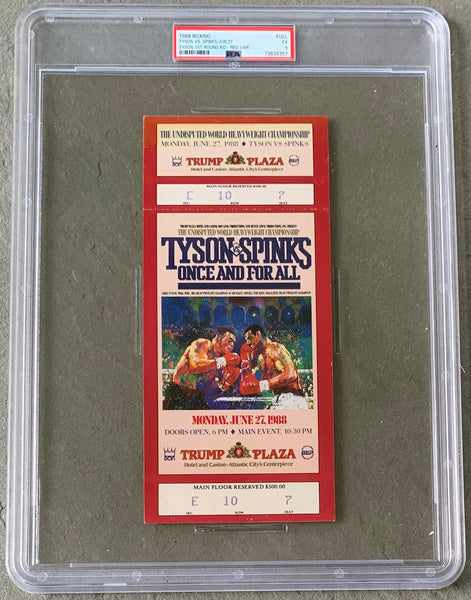 TYSON, MIKE-MICHAEL SPINKS ON SITE FULL TICKET (1988-PSA/DNA EX 5)