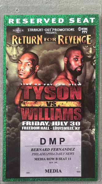 TYSON, MIKE-DANNY WILLIAMS MEDIA CREDENTIAL (2004)