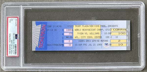 TYSON, MIKE-CARL "THE TRUTH" WILLIAMS FULL TICKET (1989-SUPERB CONDITION-PSA/DNA NM 7)