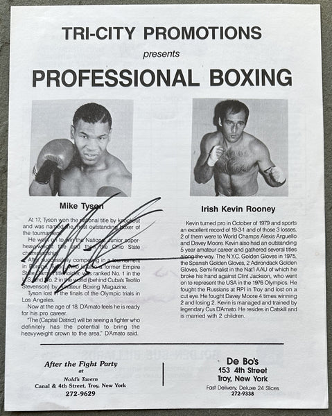 TYSON, MIKE-HECTOR MERCEDES SIGNED OFFICIAL PROGRAM (1985-SIGNED BY TYSON-TYSON PRO DEBUT)