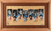 UCLA BASKETBALL LEGENDS SIGNED PRINT (PSA/DNA-SIGNED BY 7 WITH WOODEN, WALTON, JABBAR)