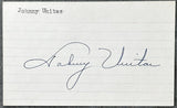 UNITAS, JOHNNY SIGNED INDEX CARD (JSA)
