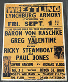 VALENTINE, GREG & BARON VON RASCHKE VS RICKY STEAMBOAT & PAUL JONES ON SITE POSTER (1978)