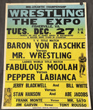 VON RASCHKE, BARON-MR. WRESTLING & FABULOUS MOOLAH-PEPPER LABIANCA ORIGINAL ON SITE POSTER (1977)
