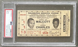 WALCOTT, JERSEY JOE-EZZARD CHARLES IV STUBLESS TICKET (1952-PSA/DNA GOOD 2)