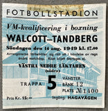 WALCOTT, JERSEY JOE-OLLE TANDBERG ON SITE TICKET STUB (1949)