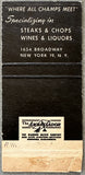 WALKER, MICKEY RESTAURANT MATCHBOOK