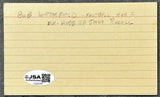 WATERFIELD, BOB SIGNED INDEX CARD (JSA)
