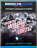 WILDER, DEONTAY-LUIS ORTIZ OFFICIAL PROGRAM (2018)