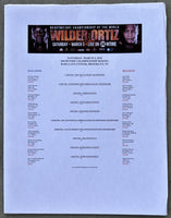 WILDER, DEONTAY-LUIS ORTIZ OFFICIAL PROGRAM (2018)