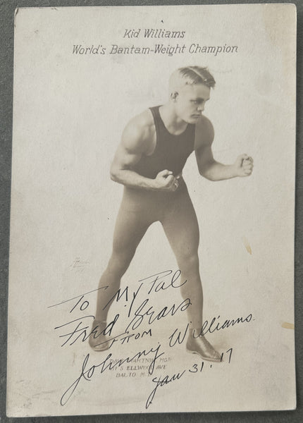 WILLIAMS, KID RARE SIGNED PHOTO (1917)