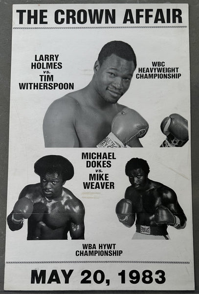 HOLMES, LARRY-TIM WITHERSPOON & MICHAEL DOKES-MIKE WEAVER VINTAGE FIGHT POSTER (1983)