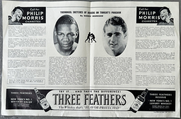 WRIGHT, CHALKY-ALLIE STOLZ OFFICIAL PROGRAM (1942)
