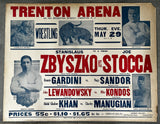 ZBYSZKO, STANISLAUS-JOE STOCCA & RENATO GARDINI-NAGY SANDOR ON SITE WRESTLING POSTER (1930)