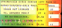 LEONARD, SUGAR RAY-ARMANDO MUNIZ STUBLESS TICKET (1978)