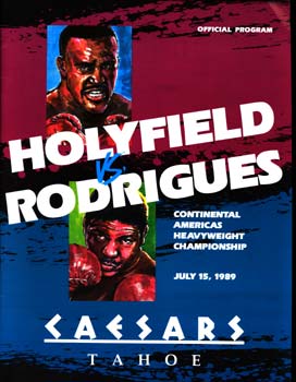 HOLYFIELD, EVANDER-ADILSON RODRIGUES OFFICIAL PROGRAM (1989)