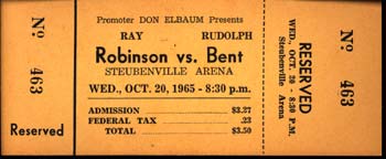 ROBINSON, SUGAR RAY-RUDOLPH BENT FULL TICKET (1965)